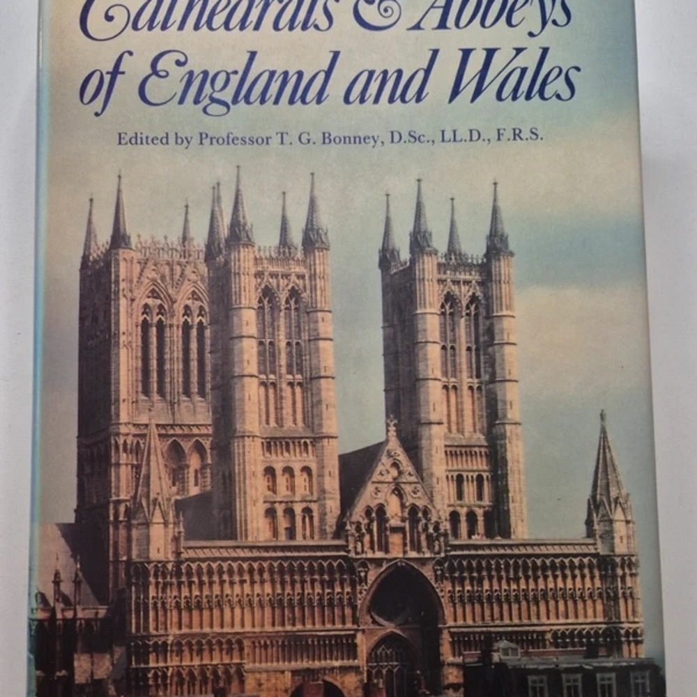 Cathedrals & Abbeys of England and Wales Vintage Hardcover Book - Blue/Tan Cover